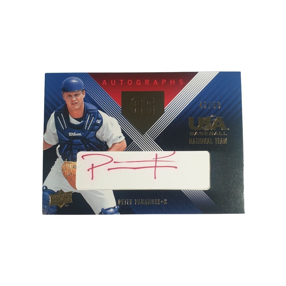2008 Upper Deck USA Baseball National Teams Red Ink 42 of 50 Petey Paramore Auto
